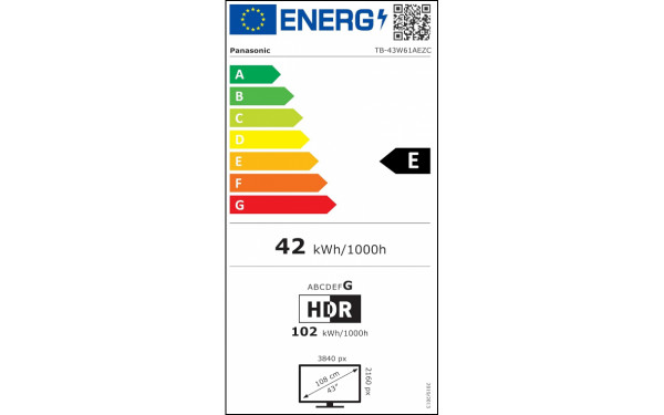 PANASONIC TB-43W61AEZC - &Eacute;tiquette &eacute;nergie v2