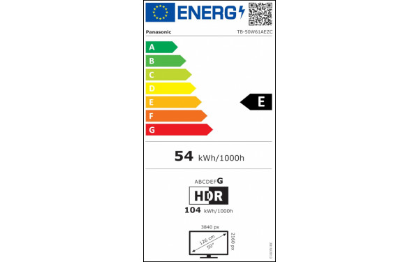 PANASONIC TB-50W61AEZC - &Eacute;tiquette &eacute;nergie v2