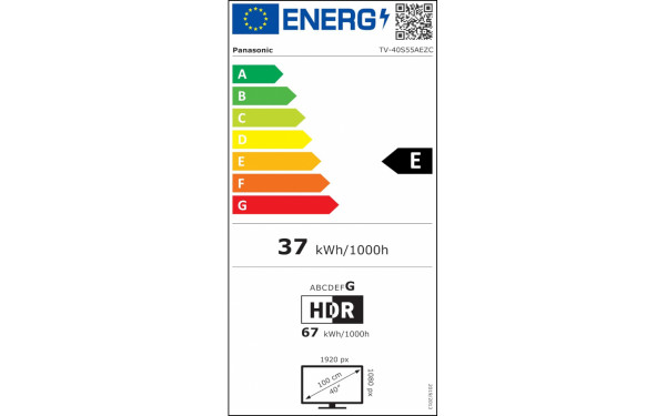 PANASONIC TV-40S55AEZC - &Eacute;tiquette &eacute;nergie v2
