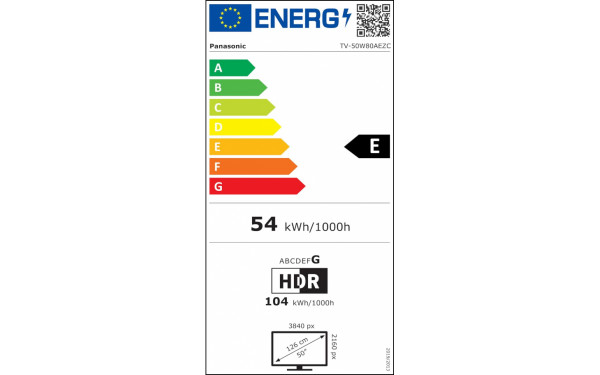 PANASONIC TV-50W80AEZC - &Eacute;tiquette &eacute;nergie v2