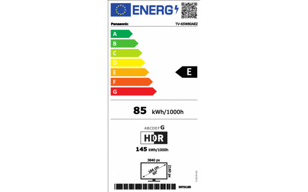 PANASONIC TV-65W80AEZ - &Eacute;tiquette &eacute;nergie v2