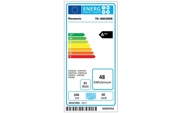 PANASONIC TX-40C300E - &Eacute;tiquette &eacute;nergie