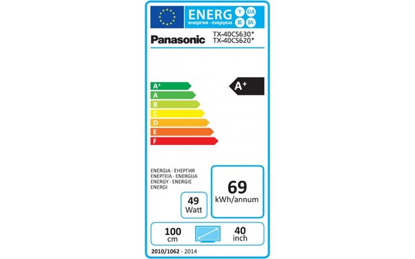PANASONIC TX-40CS620E - &Eacute;tiquette &eacute;nergie