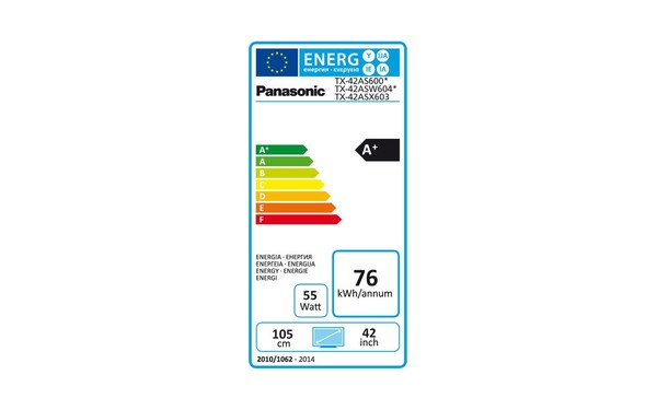 PANASONIC TX-42ASW604W - &Eacute;tiquette &eacute;nergie