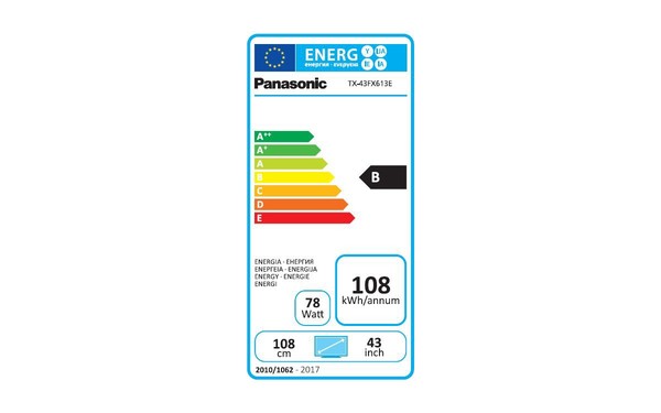 PANASONIC TX-43FX613E - &Eacute;tiquette &eacute;nergie