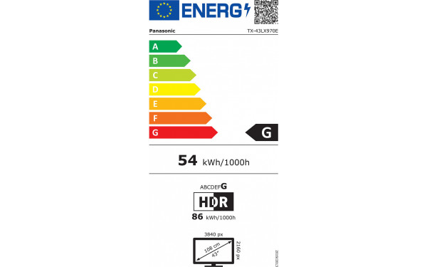 PANASONIC TX-43LX970 - &Eacute;tiquette &eacute;nergie v2