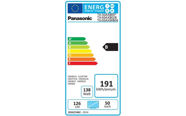PANASONIC TX-50AX800E - &Eacute;tiquette &eacute;nergie