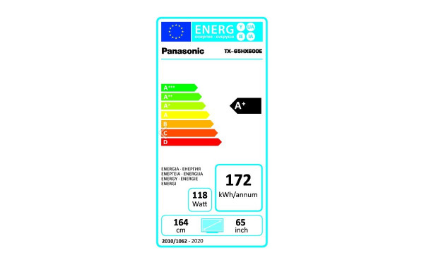 PANASONIC TX-65HX600E - &Eacute;tiquette &eacute;nergie