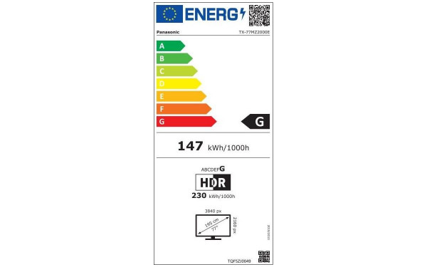 PANASONIC TX-77MZ2000E - &Eacute;tiquette &eacute;nergie v2