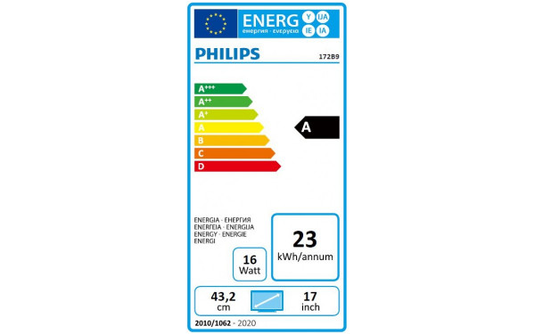 PHILIPS 172B9TL - &Eacute;tiquette &eacute;nergie