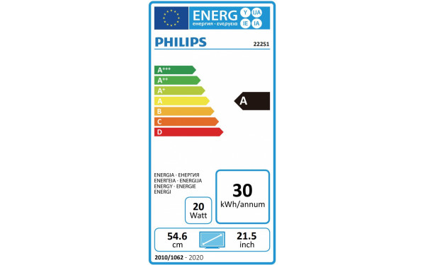 PHILIPS 222S1AE - &Eacute;tiquette &eacute;nergie