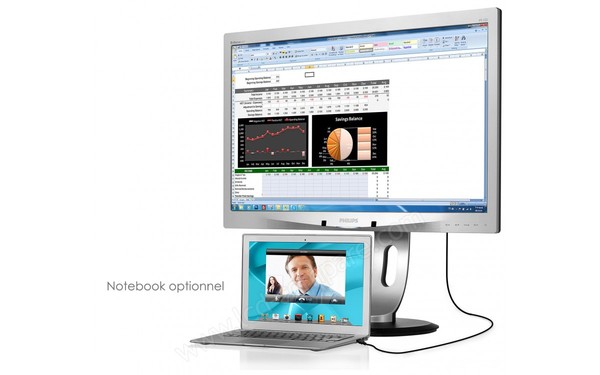 PHILIPS 231P4QUPES - Vue 3/4 droite