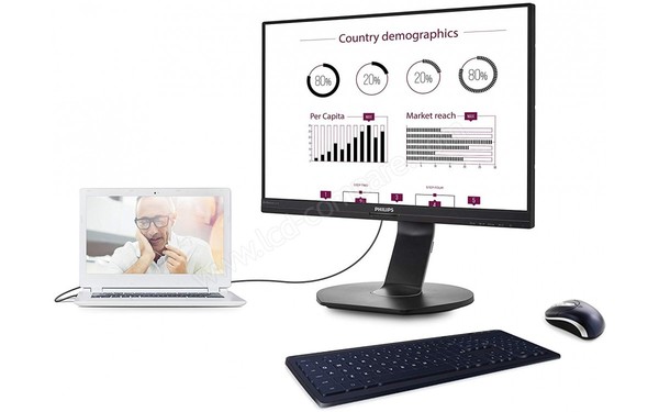 PHILIPS 241B7QUPBEB - Mise en situation (tous autres objets non-fournis)