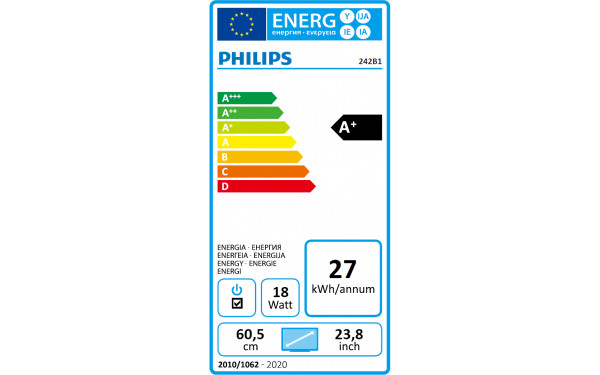 PHILIPS 242B1 - &Eacute;tiquette &eacute;nergie