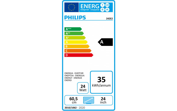 PHILIPS 242E2FA - &Eacute;tiquette &eacute;nergie
