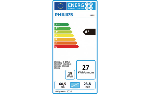 PHILIPS 242S1AE - &Eacute;tiquette &eacute;nergie