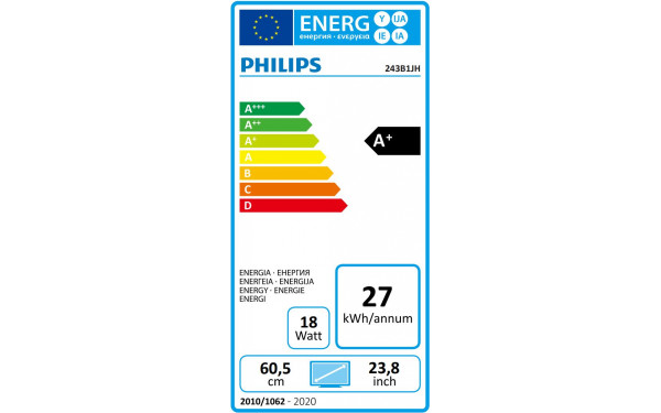 PHILIPS 243B1JH - &Eacute;tiquette &eacute;nergie