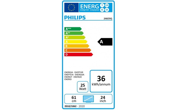 PHILIPS 246E9QJAB - &Eacute;tiquette &eacute;nergie