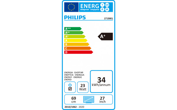 PHILIPS 271B8QJEB - &Eacute;tiquette &eacute;nergie