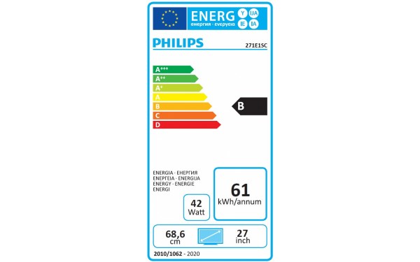 PHILIPS 271E1SCA - &Eacute;tiquette &eacute;nergie