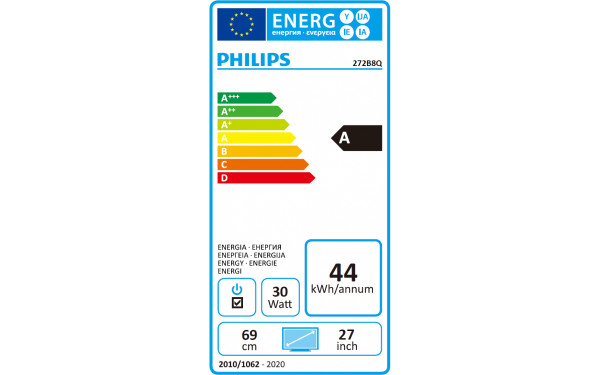 PHILIPS 272B8QJEB - &Eacute;tiquette &eacute;nergie