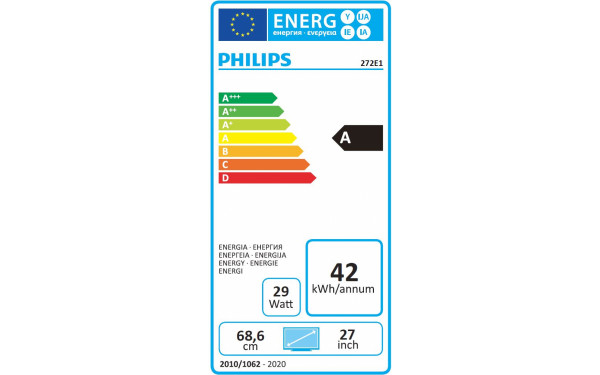 PHILIPS 272E1SA - &Eacute;tiquette &eacute;nergie