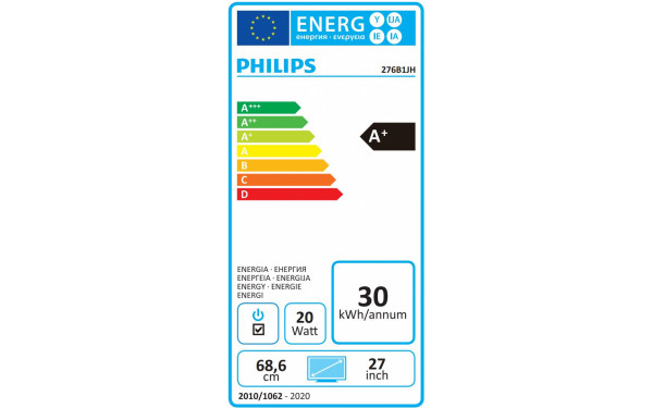 PHILIPS 276B1JH - &Eacute;tiquette &eacute;nergie