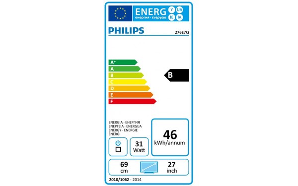PHILIPS 276E7QDSW - &Eacute;tiquette &eacute;nergie