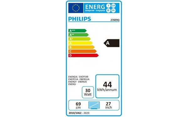 PHILIPS 276E9QDSB - &Eacute;tiquette &eacute;nergie