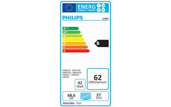 PHILIPS 278E1A/01 - &Eacute;tiquette &eacute;nergie