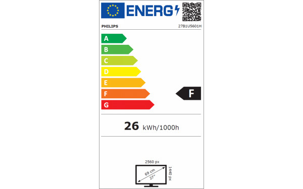 PHILIPS 27B1U5601H - &Eacute;tiquette &eacute;nergie v2