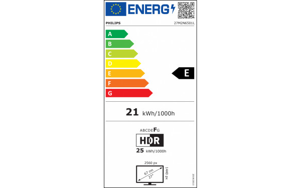 PHILIPS 27M2N6501L - &Eacute;tiquette &eacute;nergie v2