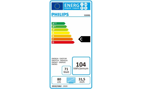 PHILIPS 326M6VJRMB - &Eacute;tiquette &eacute;nergie
