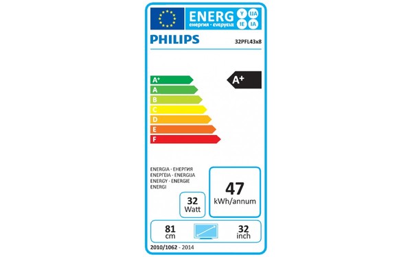 PHILIPS 32PFL4308H - &Eacute;tiquette &eacute;nergie