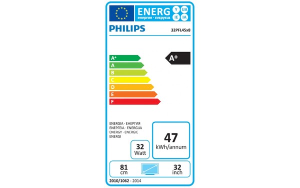 PHILIPS 32PFL4508H - &Eacute;tiquette &eacute;nergie