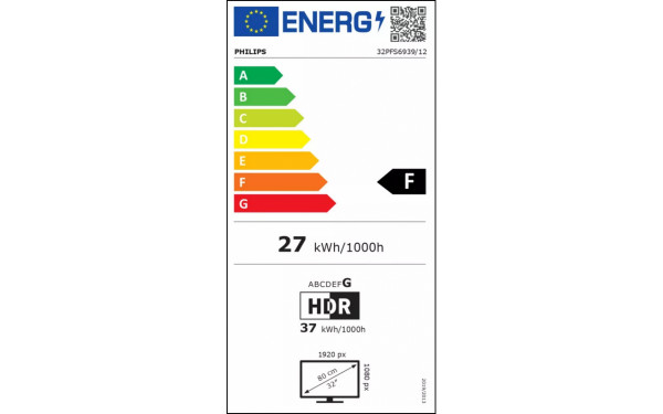 PHILIPS 32PFS6939 - &Eacute;tiquette &eacute;nergie v2