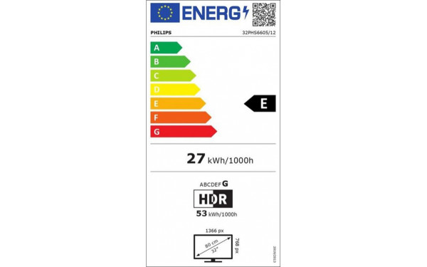 PHILIPS 32PHS6605 - &Eacute;tiquette &eacute;nergie v2