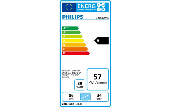 PHILIPS 346E2CUAE - &Eacute;tiquette &eacute;nergie