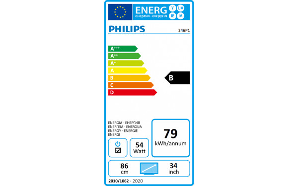 PHILIPS 346P1CRH - &Eacute;tiquette &eacute;nergie