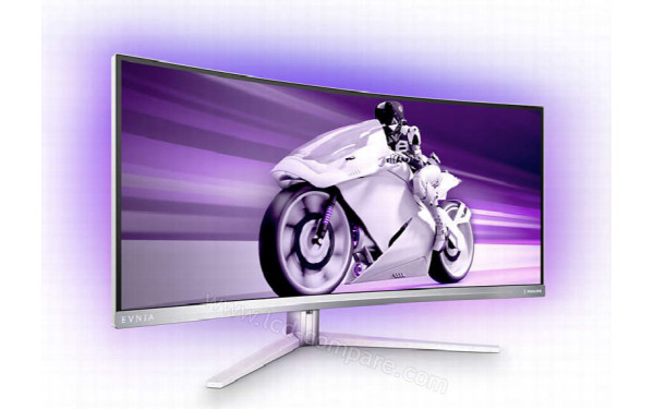 PHILIPS 34M2C7600MV - Vue 3/4 gauche avec Ambiglow