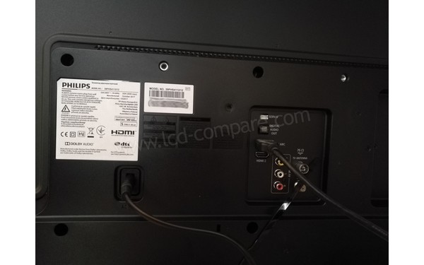 PHILIPS 39PHS4112 - Vue arri&egrave;re fixation murale et connectique