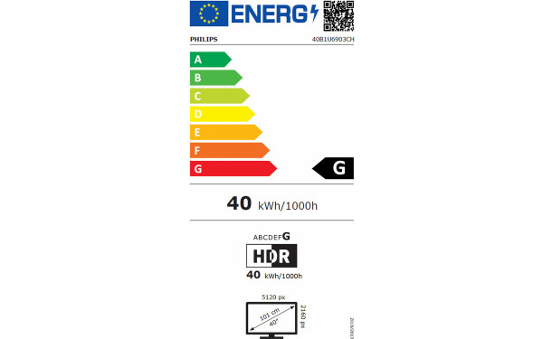 PHILIPS 40B1U6903CH - &Eacute;tiquette &eacute;nergie v2