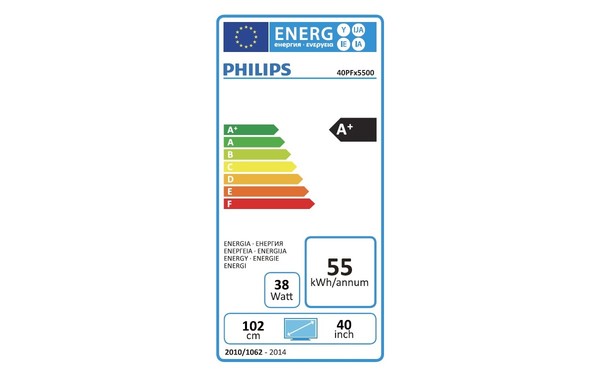 PHILIPS 40PFH5500 - &Eacute;tiquette &eacute;nergie