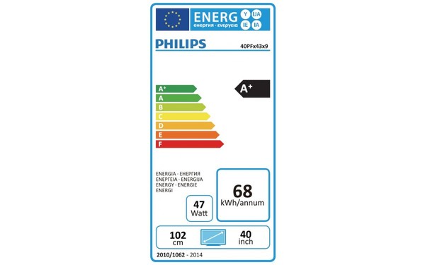PHILIPS 40PFK4309 - &Eacute;tiquette &eacute;nergie