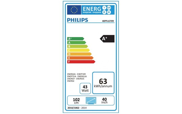 PHILIPS 40PFK5709 - &Eacute;tiquette &eacute;nergie