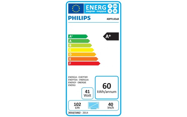 PHILIPS 40PFL4308H - &Eacute;tiquette &eacute;nergie