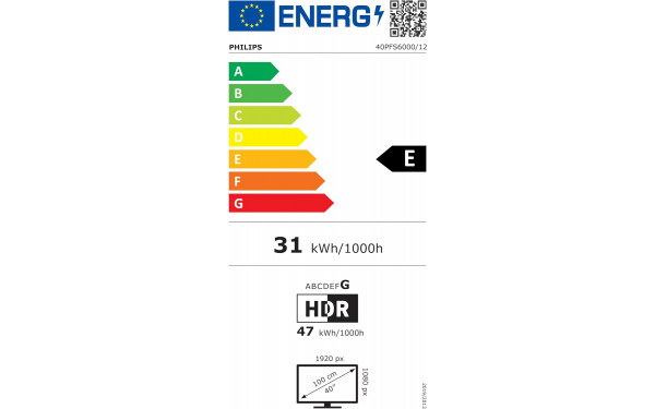 PHILIPS 40PFS6000 - &Eacute;tiquette &eacute;nergie v2