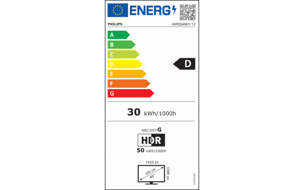 PHILIPS 40PQS6901 - &Eacute;tiquette &eacute;nergie v2