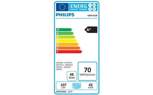 PHILIPS 42PFL4208H - &Eacute;tiquette &eacute;nergie
