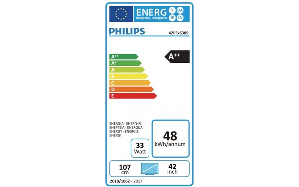 PHILIPS 42PFT6309 - &Eacute;tiquette &eacute;nergie